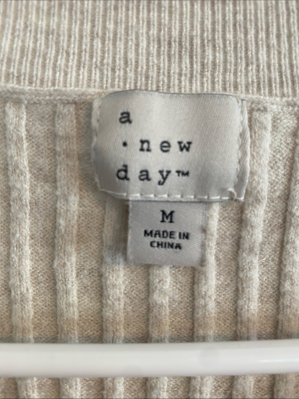 Cream Ribbed Scoop-Neck Sweater - Picture 2 of 4